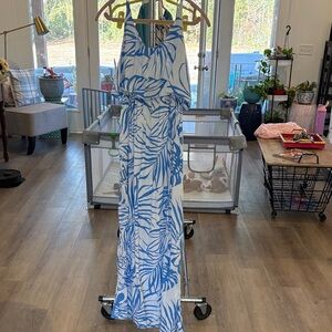 Blue and White Maxi Dress